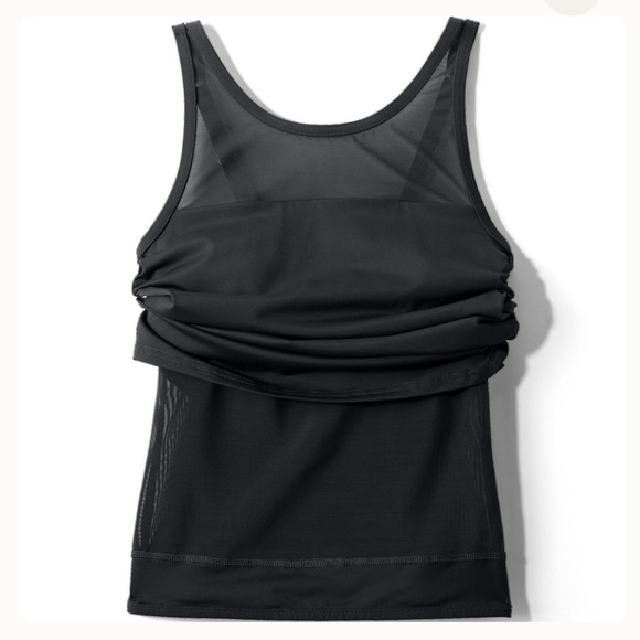Women's Plus Size (Chlorine Resistant) Smoothing Control Mesh High Neck Tankini - Picture 4 of 7